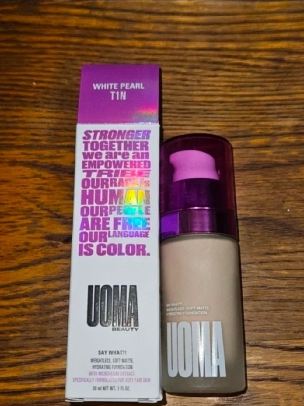Uoma Beauty Say What Weightless Soft Matte Hydrating Foundation White Pearl T1N